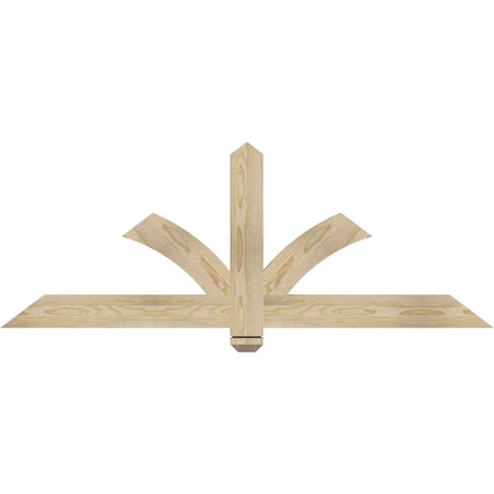 Ekena Millwork Redmond Rough Sawn Timber Gable Bracket, Douglas Fir, 60"W x 22"H x 2"D x 4"F, 9/12 Pitch GBW060X22X0204RED00RDF